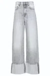 Icon Denim Mid-rise Wide Leg Kiki Jeans In Gray