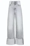 Icon Denim Mid-rise Wide Leg Kiki Jeans In Gray