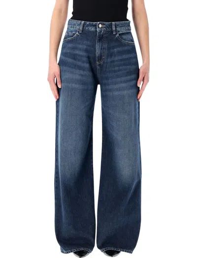 Icon Denim Mid-rise Wide-leg Jeans For Women - Size 26 In Deep Blue