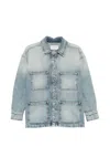 Icon Denim Denim Blue Nika Dropped-shoulder Cotton Denim Jacket In Blue