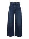 Icon Denim Poppy Blue Jeans With Logo Patch On The Rear And Belt Loops In Denim Woman In Blue