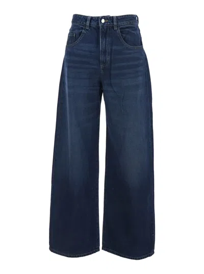 Icon Denim Poppy Blue Jeans With Logo Patch On The Rear And Belt Loops In Denim Woman