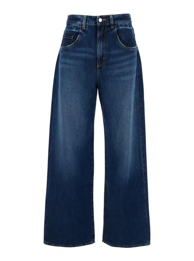 Icon Denim 'poppy' Blue Jeans With Medium Rise And Logo Patch On The Rear