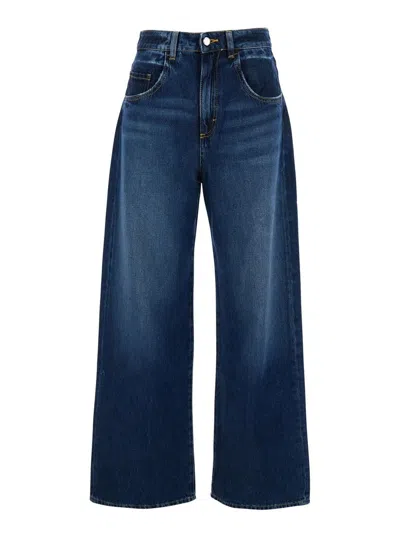 ICON DENIM 'POPPY' BLUE JEANS WITH MEDIUM RISE AND LOGO PATCH ON THE REAR IN DENIM WOMAN