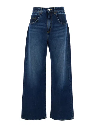 ICON DENIM 'POPPY' BLUE JEANS WITH MEDIUM RISE AND LOGO PATCH ON THE REAR IN DENIM WOMAN