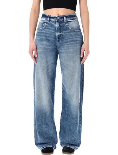 Icon Denim Poppy Eclipse Wide Leg Jeans In Metallic