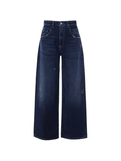 Icon Denim Poppy Distressed Wide-leg Jeans In Blue