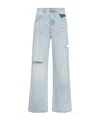 Icon Denim Poppy Ripped Jeans With Logo Patch In Blue