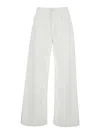Icon Denim Poppy White Jeans With Medium Rise And Logo Patch On The Rear In Denim Woman In White