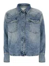 Icon Denim Shirt Jacket With Classic Collar In Blue