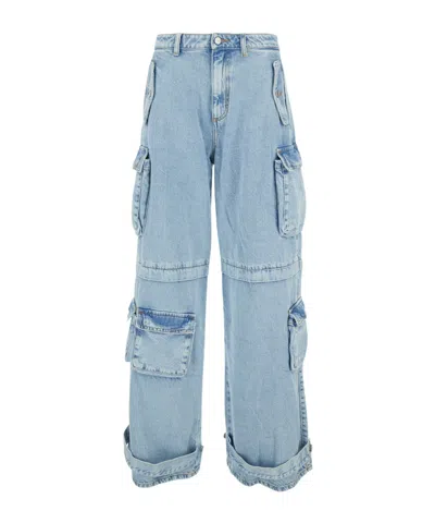 Icon Denim Rosalia Cargo Wide-leg Jeans In Blue