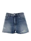 Icon Denim Five-pocket Denim Shorts In Blu