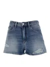 Icon Denim Five-pocket Denim Shorts In Blue