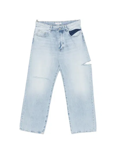 Icon Denim Scott Distressed-effect Straight-leg Jeans In Blue