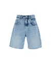 Icon Denim Blue Bermuda Pants With Logo Patch On The Rear
