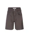 Icon Denim Lea Brown Denim Shorts In Pt8662 Rock