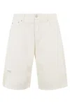 Icon Denim Denim Shorts With Belt Loops In White