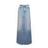 Icon Denim Woman Denim Skirt Blue Size 31 Cotton In Azure