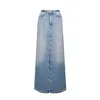 Icon Denim Woman Denim Skirt Blue Size 31 Cotton In Blue