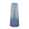 Icon Denim Woman Denim Skirt Blue Size 31 Cotton In Blue