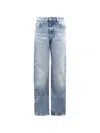 Icon Denim Split-hem Jeans In Blue
