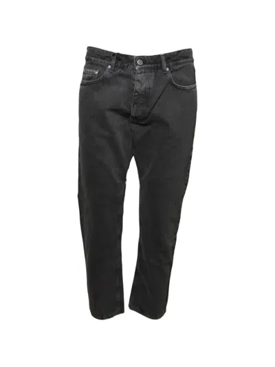 Icon Denim Star-embroidered Washed Jeans In Black