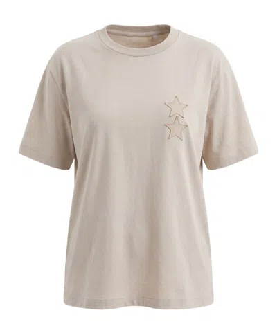 Icon Denim Star-patch T-shirt In Neutral