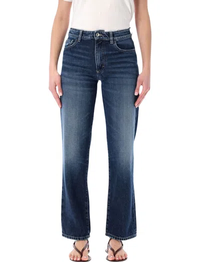 Icon Denim Straight Leg Denim Jeans - Size 26 In Deep Blue