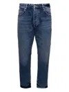 Icon Denim Jeans Regular Corto In Blue