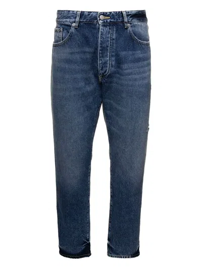 Icon Denim Jeans Regular Corto In Blue