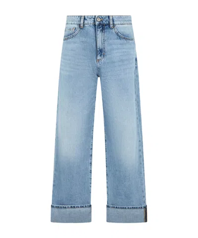 Icon Denim Straight-leg Cuffed Jeans In Blue