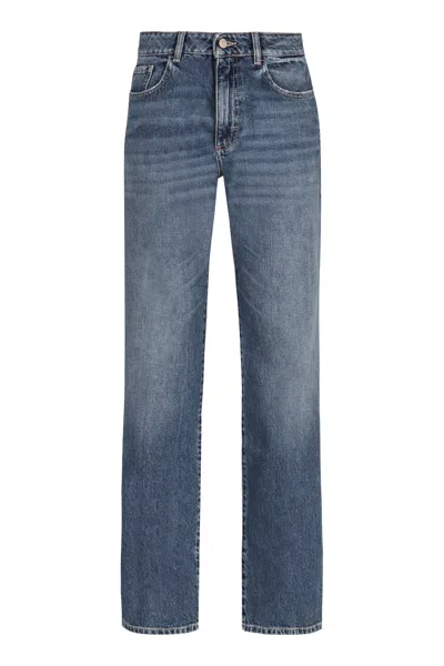 Icon Denim Straight-leg Logo Back Denim Jeans