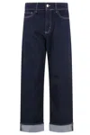Icon Denim Denim Trousers With Belt Loops In Purple