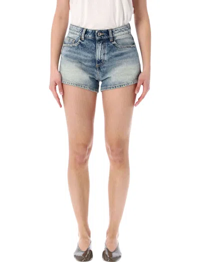 Icon Denim Umi High-rise Denim Shorts In Orange