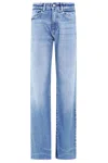 Icon Denim Wide-leg Jeans With Raw Cut Hem In Blue
