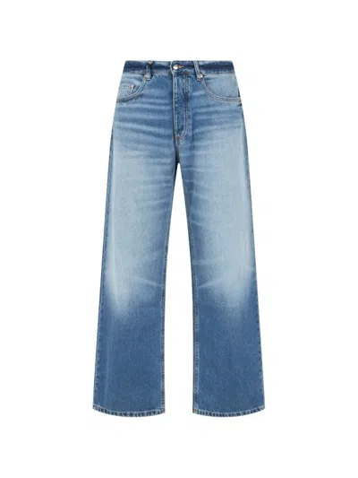 Icon Denim Faded Wide-leg Jeans In Blue