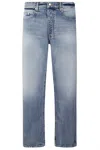 Icon Denim Light Blue Jeans With Belt Loops And Logo Patch On The Rear In Denim Man In Medium