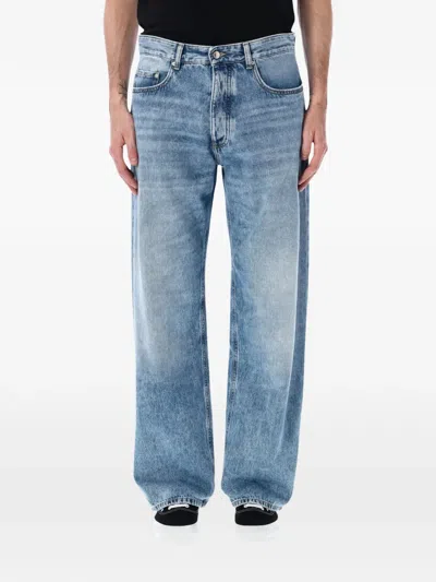 Icon Denim Will Star-embroidered Washed Jeans In Blue