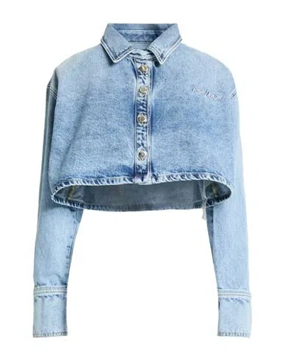 Icon Denim Woman Denim Shirt Blue Size L Cotton