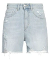 Icon Denim Woman Denim Shorts Blue Size 27 Cotton In Blue