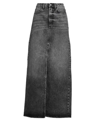 Icon Denim Woman Denim Skirt Black Size 27 Cotton In Gray