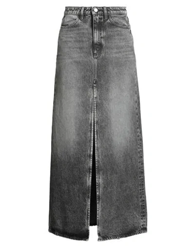 ICON DENIM ICON DENIM WOMAN DENIM SKIRT BLACK SIZE 30 COTTON