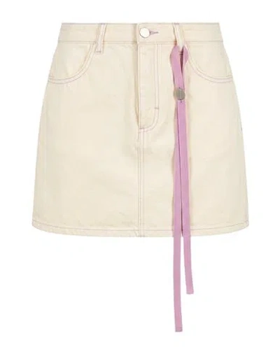 Icon Denim Woman Denim Skirt Ivory Size 25 Cotton In White