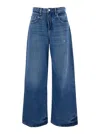 Icon Denim Poppy Blue Jeans With Medium Rise And Logo Patch On The Rear In Denim Woman In Blue