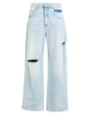 Icon Denim Poppy Ripped Jeans With Logo Patch In Blue
