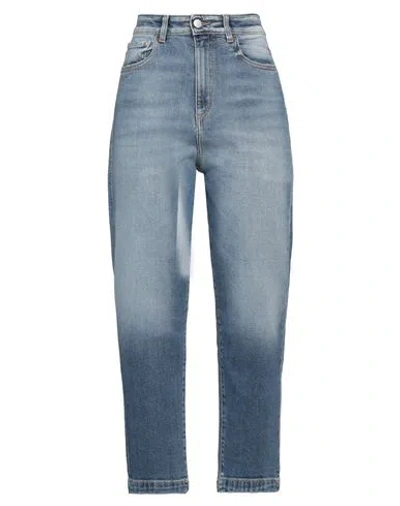 ICON DENIM ICON DENIM WOMAN JEANS BLUE SIZE 28 COTTON, ELASTANE