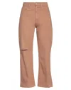 Icon Denim Logo-patch Straight-leg Trousers In Beige