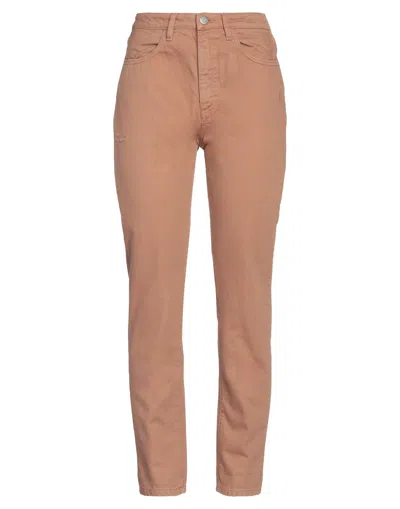 Icon Denim Woman Jeans Camel Size 30 Cotton In Beige