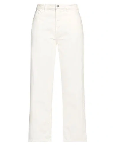 Icon Denim Woman Jeans Ivory Size 30 Cotton In White