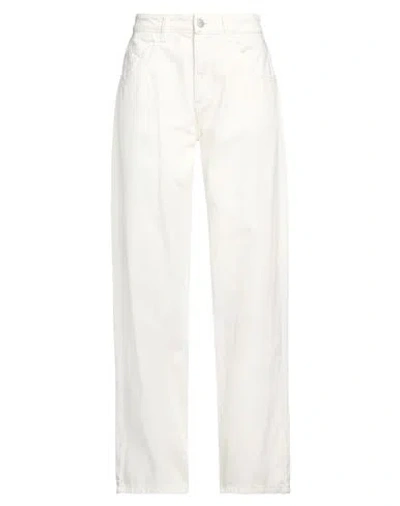 Icon Denim Woman Jeans Ivory Size 32 Cotton In Brown